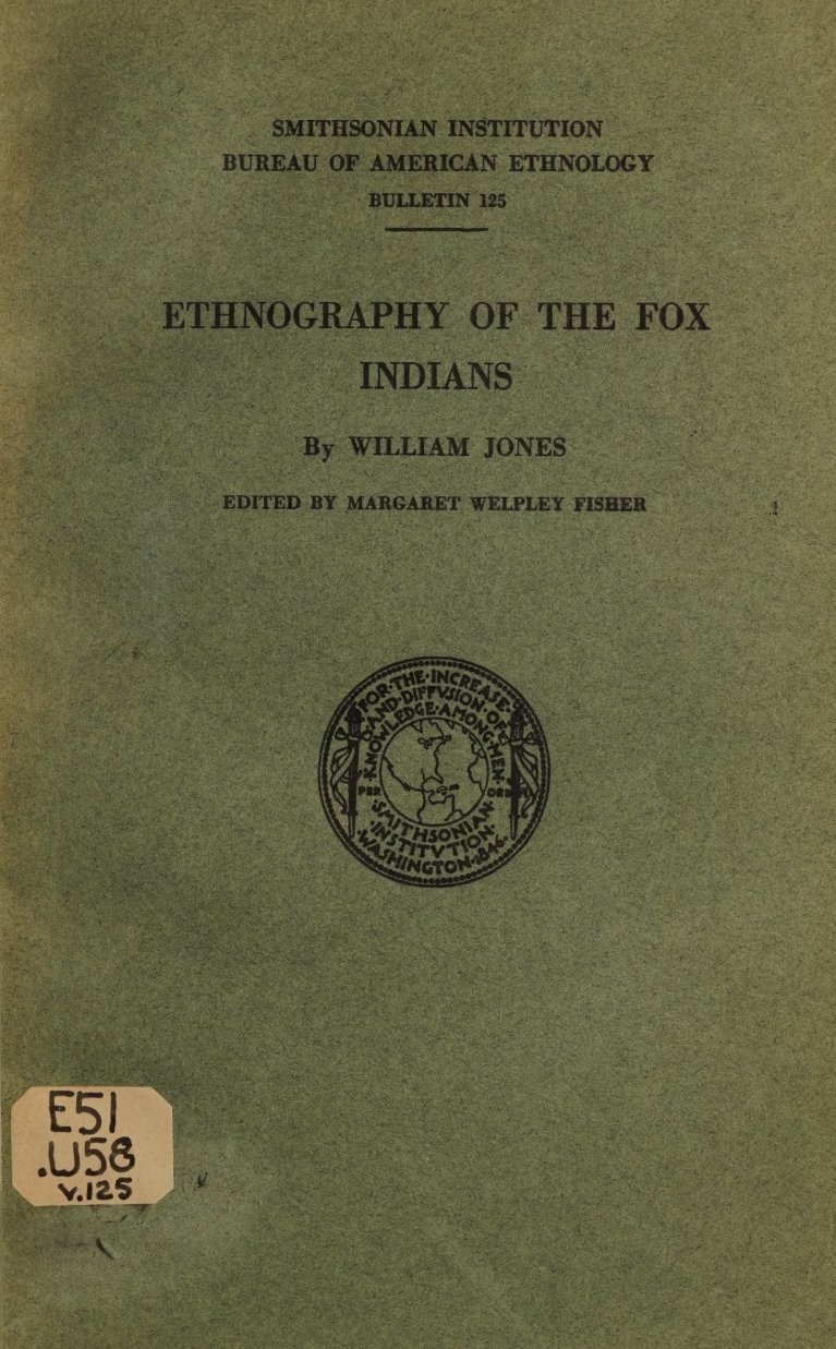 Cover of Ethnography of the Fox Indians