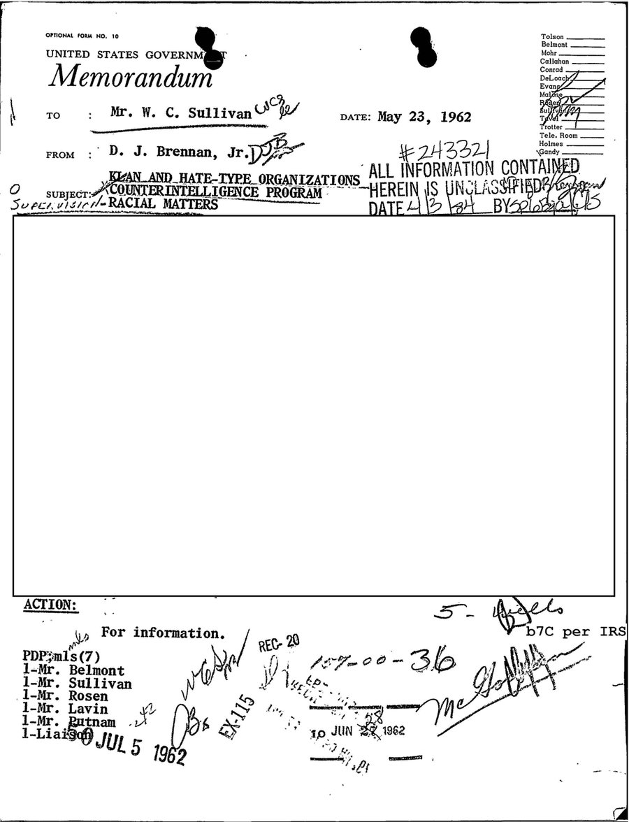 Cover of FBI Documents on the Initiation of COINTELPRO Against White Hate Groups