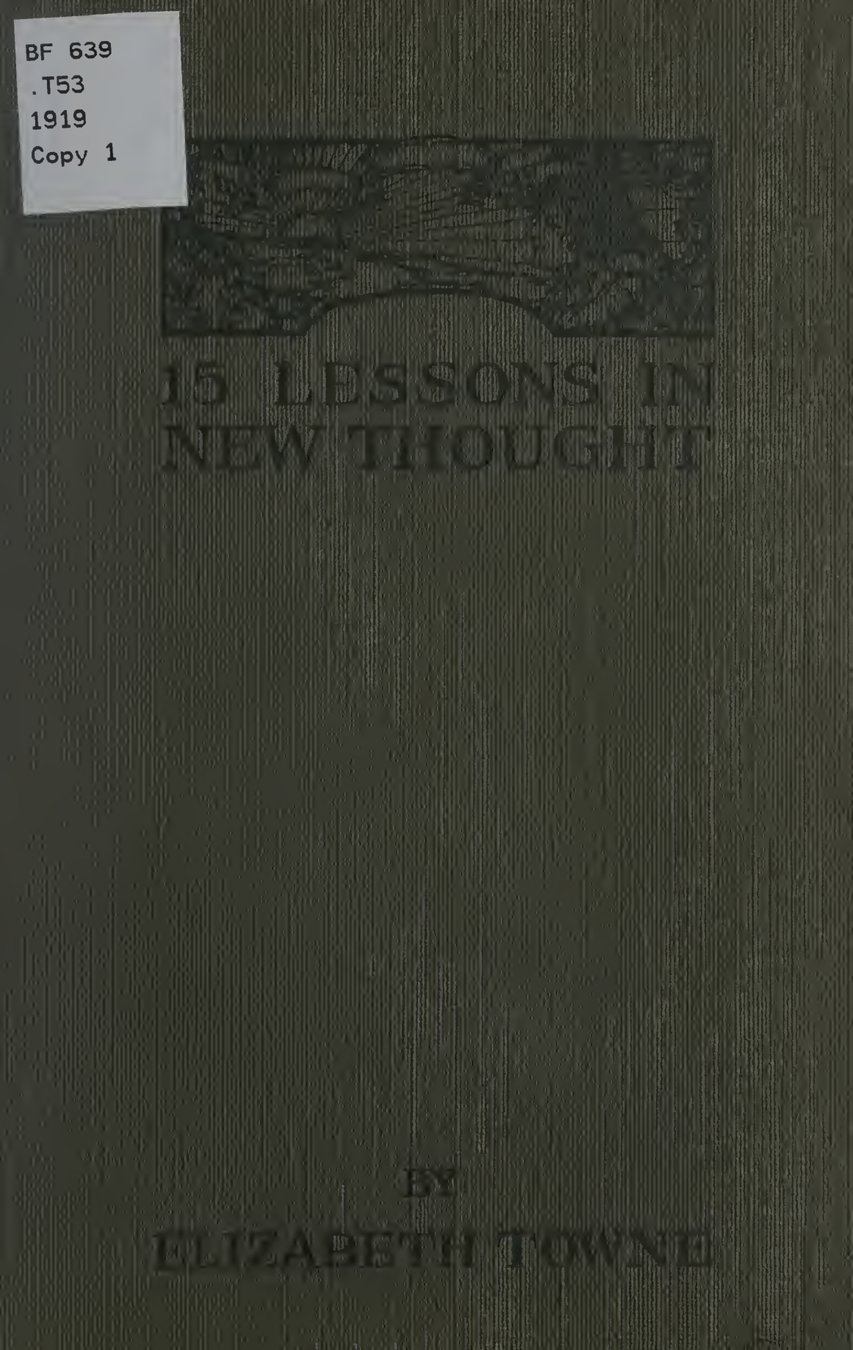 Cover of Fifteen Lessons in New Thought; or, Lessons in Living