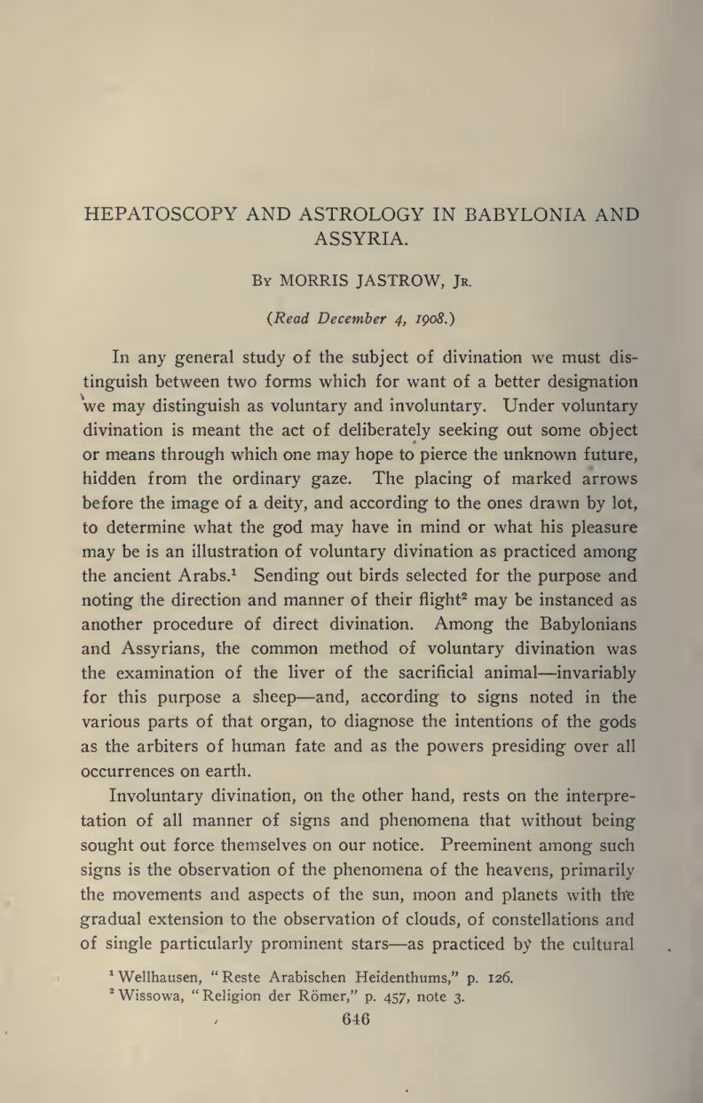 Cover of Hepatoscopy and Astrology in Babylonia and Assyria