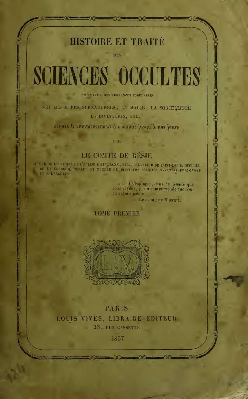 Cover of Histoire et traite des sciences occultes