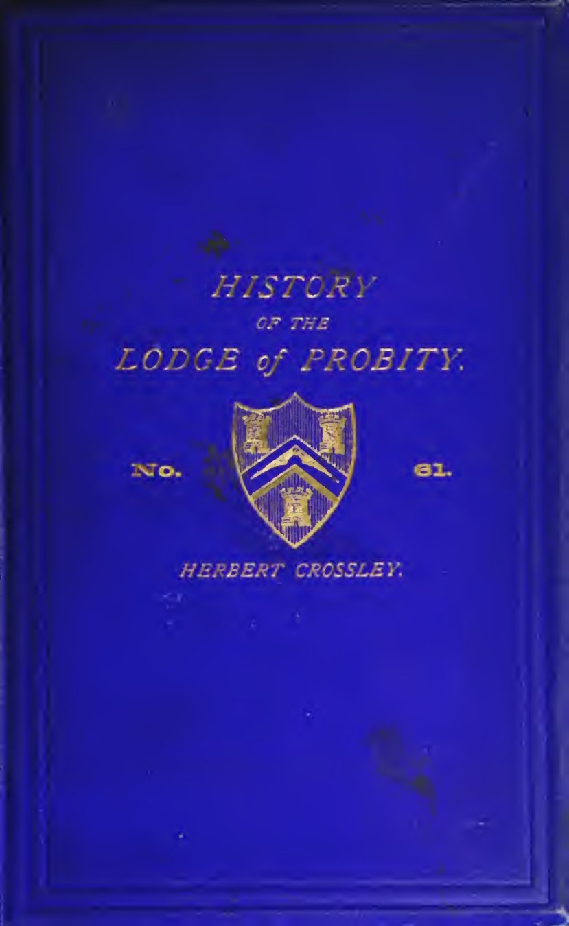 Cover of History of the Lodge of Probity, No. 61