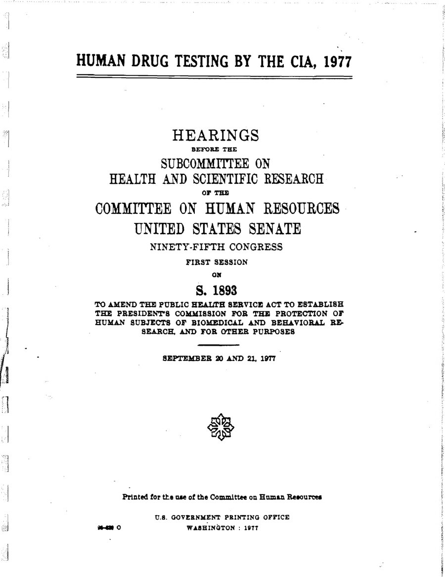 Cover of Human Drug Testing by the CIA, 1977