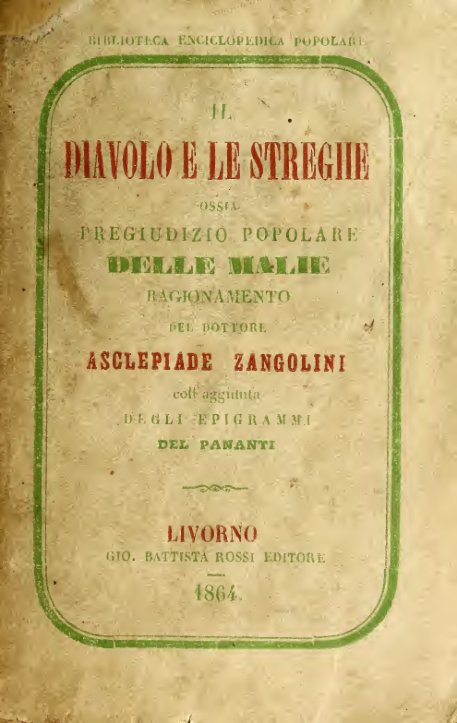 Cover of Il diavolo e le streghe, ossia il pregiudizio popolare delle malie