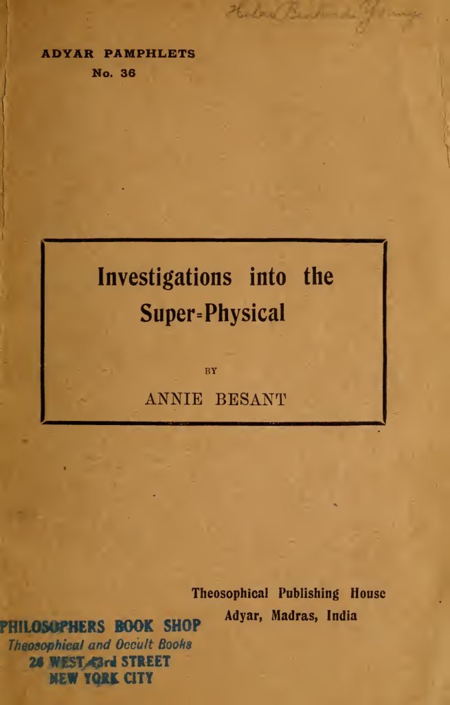Cover of Investigations into the Super-Physical