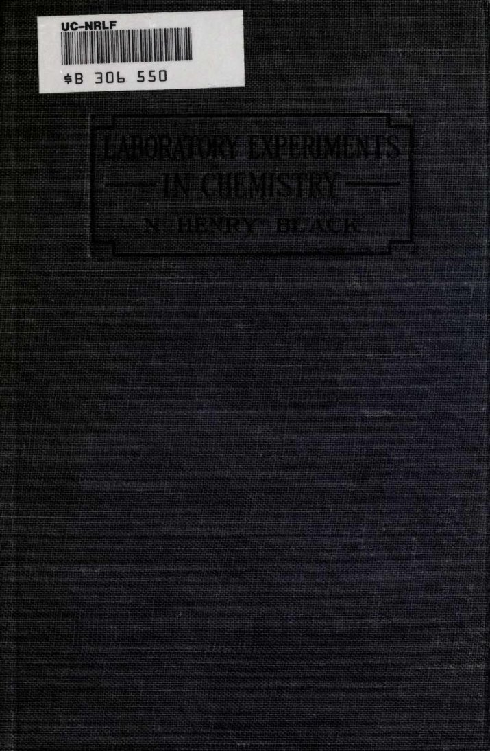 Cover of Laboratory Experiments in Chemistry