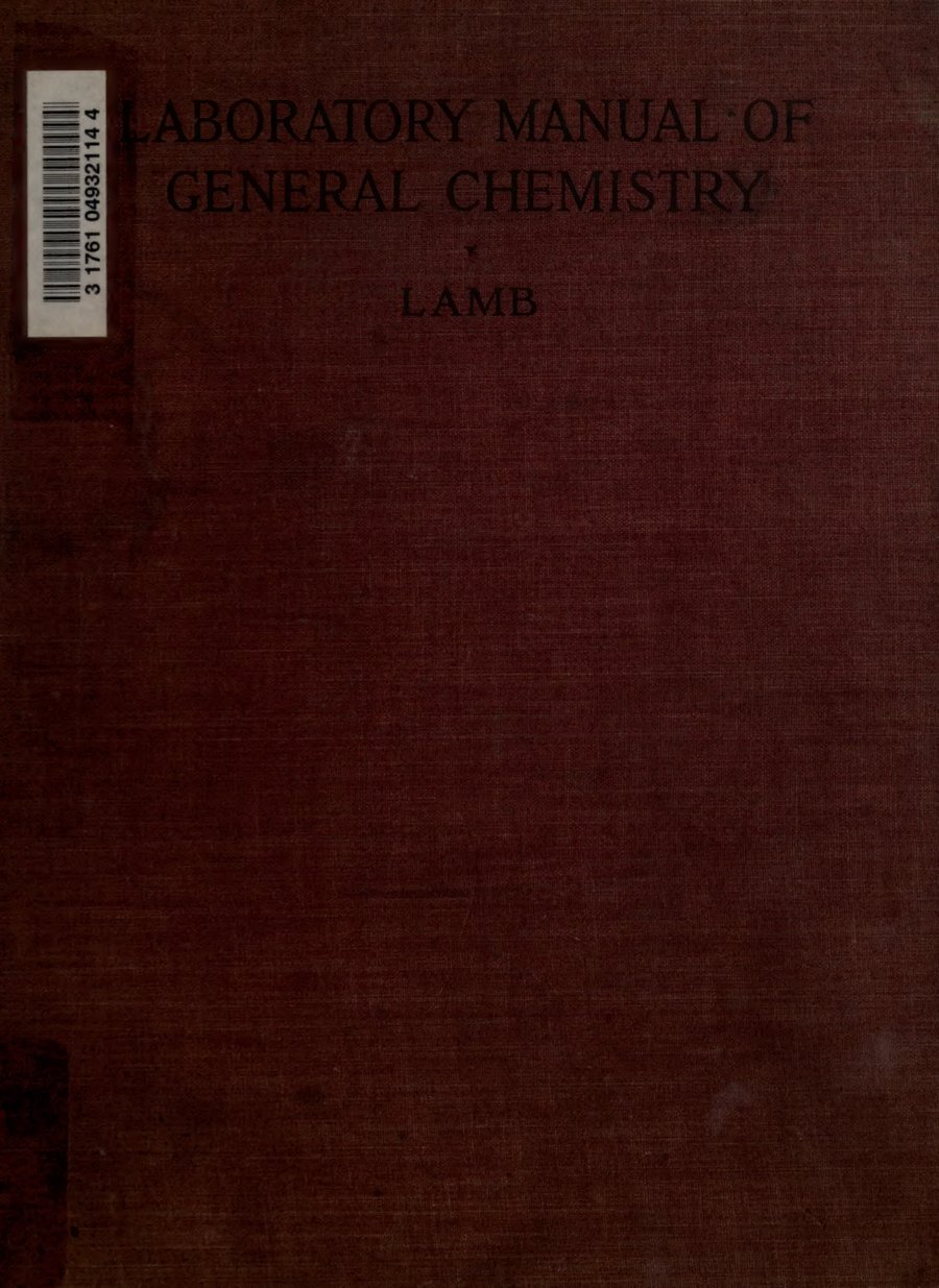Cover of Laboratory Manual of General Chemistry