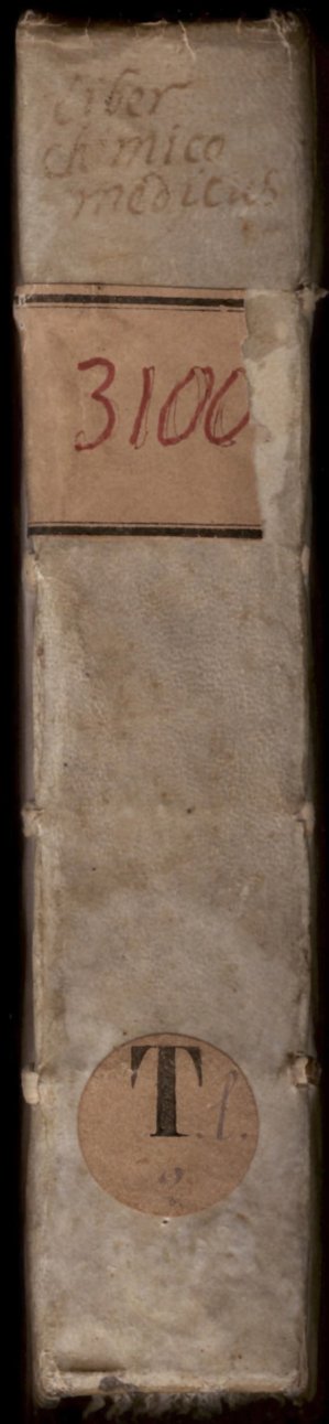 Cover of Liber Chimico-Medicus: Gabriel Naude's Autograph Manuscript (Bibliotheque Sainte-Genevieve MS 3100)