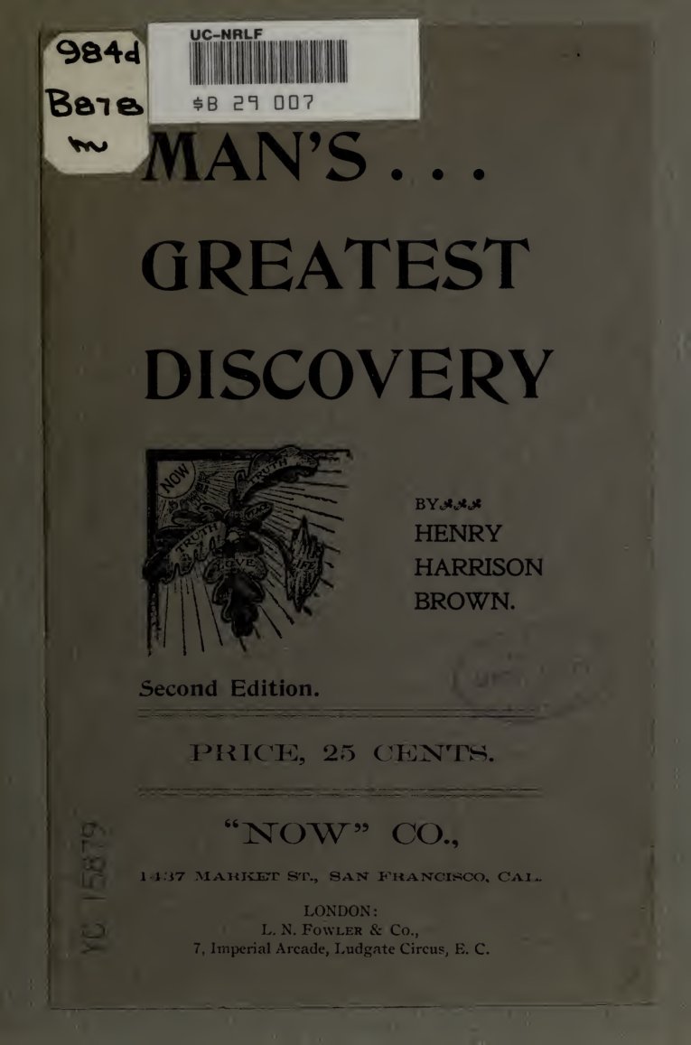 Cover of Man's Greatest Discovery: Six Soul Culture Essays