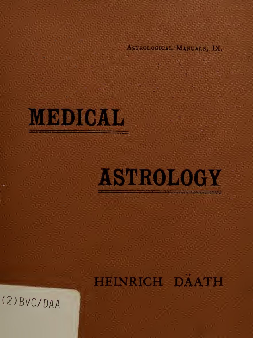 Cover of Medical Astrology