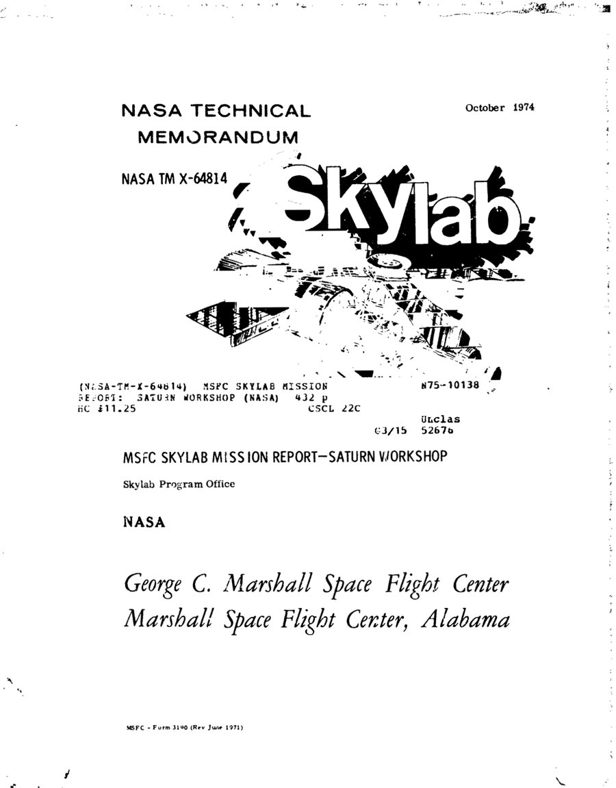 Cover of MSFC Skylab Mission Report: Saturn Workshop