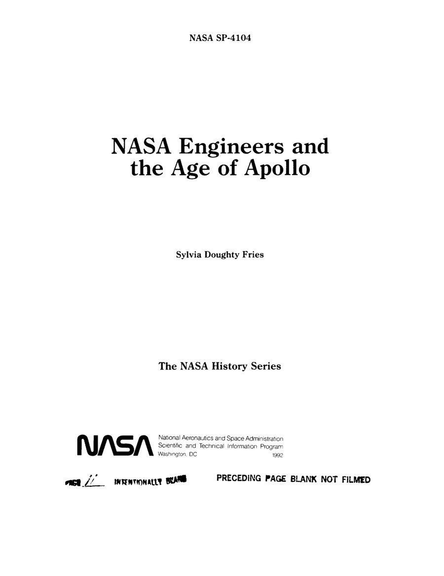 Cover of NASA Engineers and the Age of Apollo (NASA SP-4104)