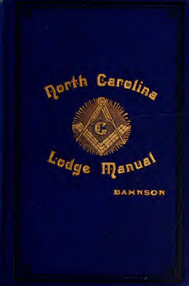 Cover of North Carolina Lodge Manual