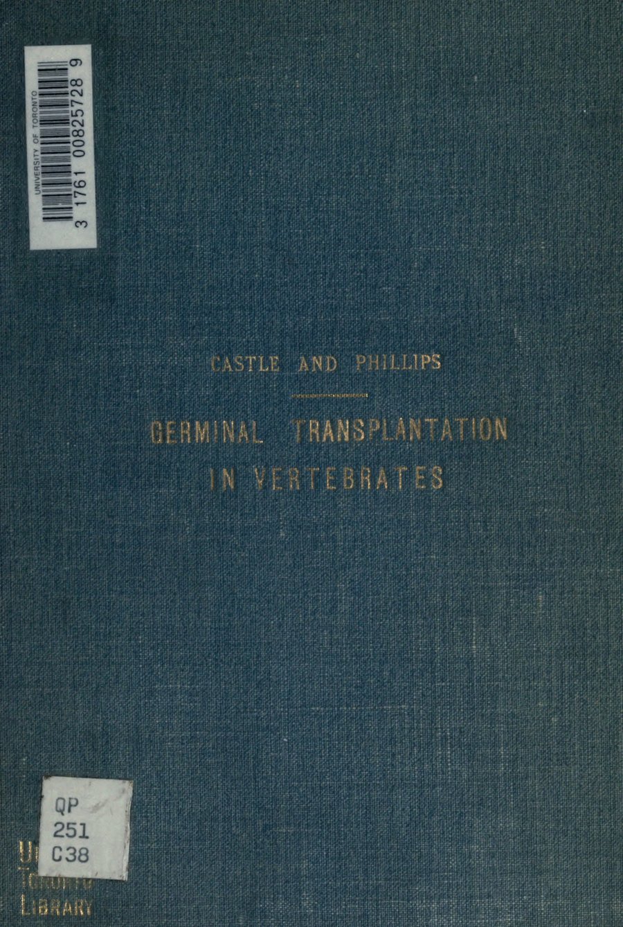 Cover of On Germinal Transplantation in Vertebrates