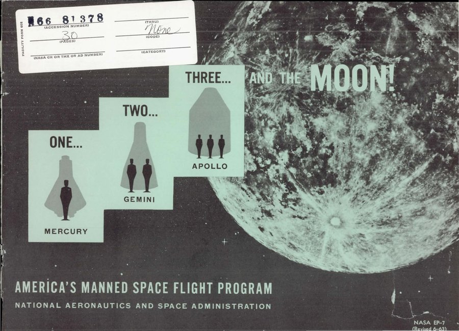 Cover of One, Two, Three and the Moon: Projects Mercury, Gemini and Apollo