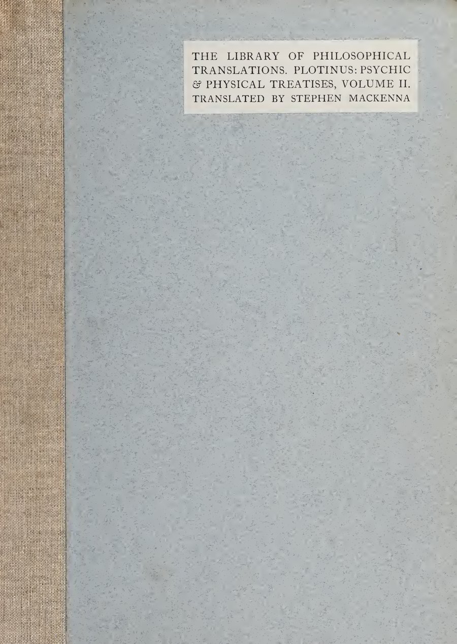 Cover of Plotinus: Psychic and Physical Treatises