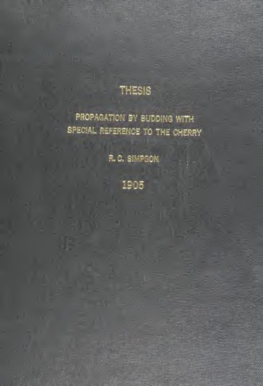 Cover of Propagation by Budding, with Special Reference to the Cherry
