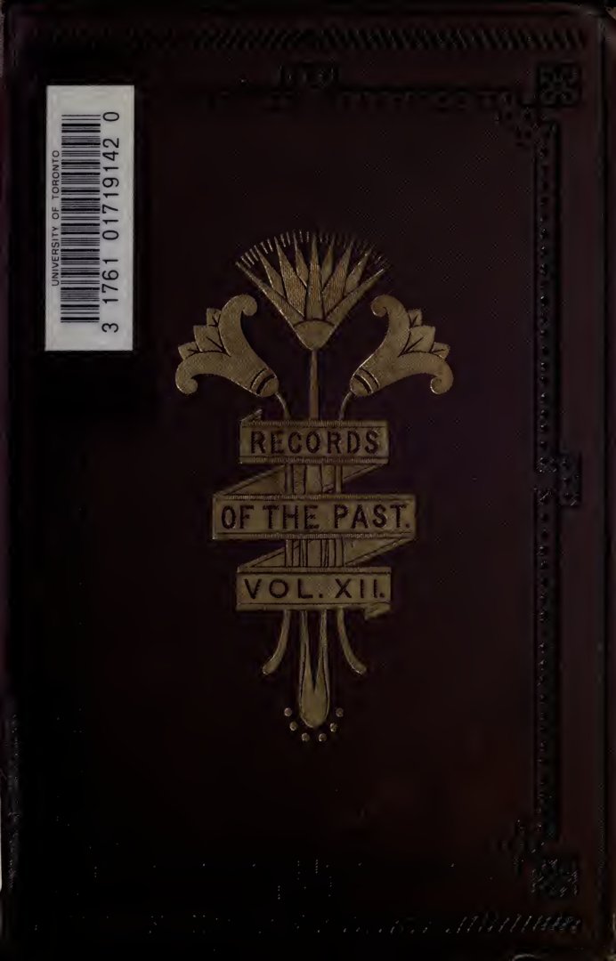 Cover of Records of the Past, Vol. 12 (Old Series): The Book of Hades (Continued), Dream of Thothmes IV and the Temple of the Sun at Heliopolis