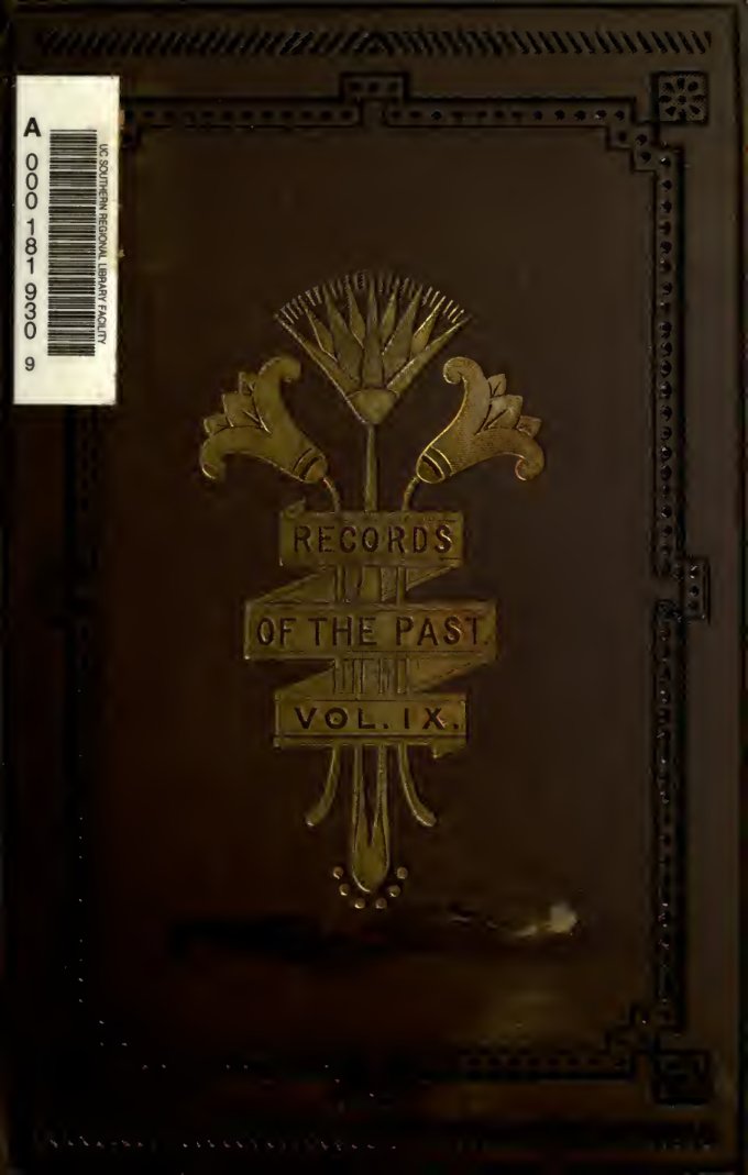 Cover of Records of the Past, Vol. IX (Old Series): Assyrian Texts