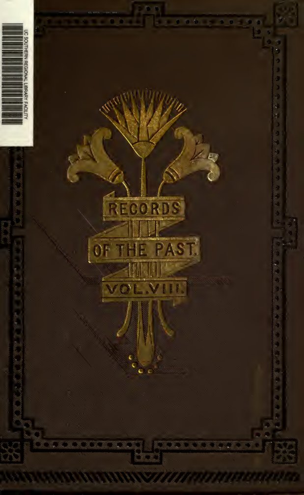Cover of Records of the Past, Vol. VIII (Old Series): Egyptian Texts