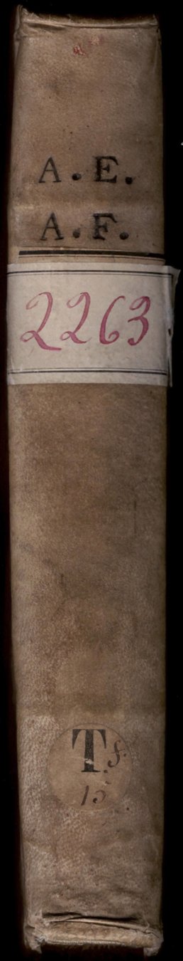 Cover of Recueil de traites d'alchimie et de notes tirees de divers auteurs (Bibliotheque Sainte-Genevieve MS 2263)