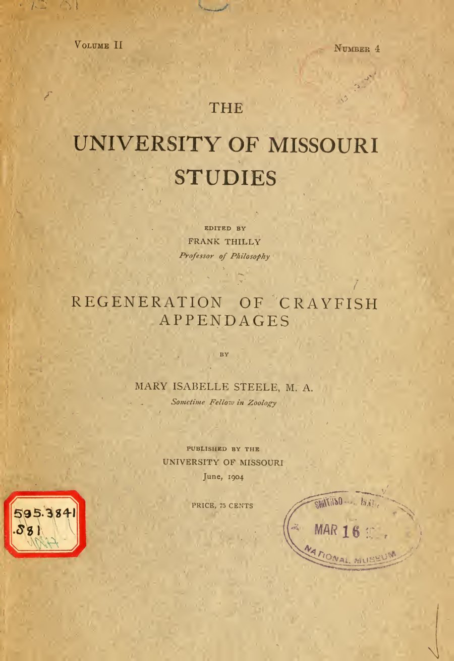 Cover of Regeneration of Crayfish Appendages