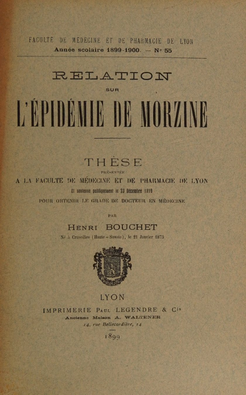 Cover of Relation sur l'épidémie de Morzine