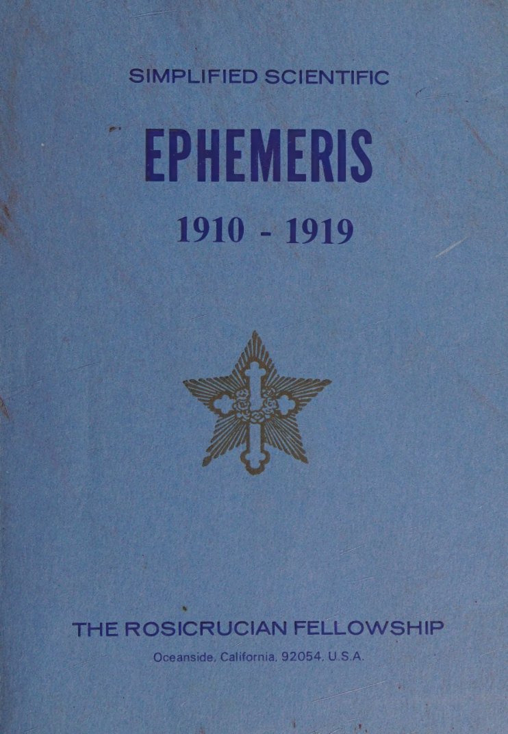 Cover of Simplified Scientific Ephemeris, 1910-1919