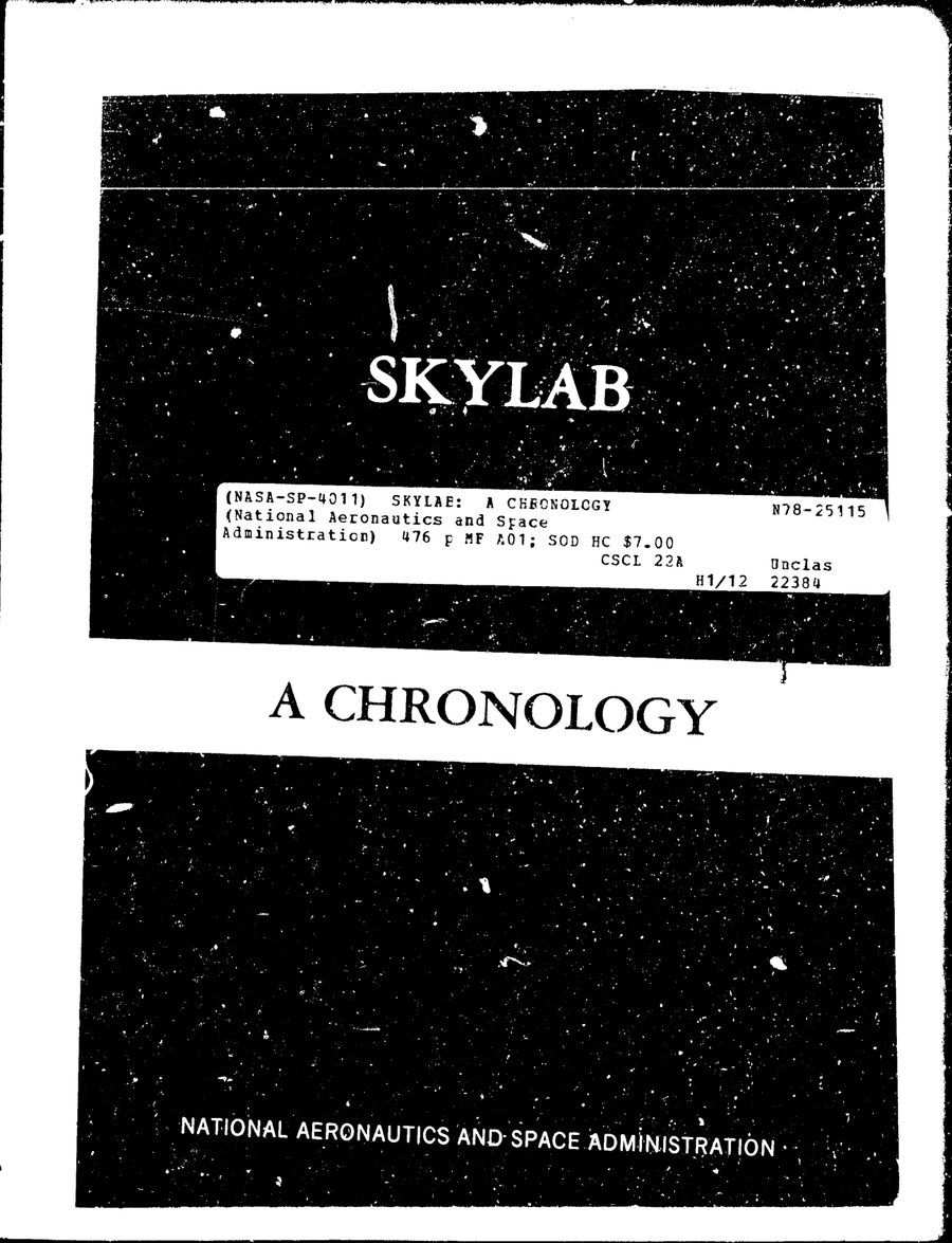 Cover of Skylab: A Chronology (NASA SP-4011)