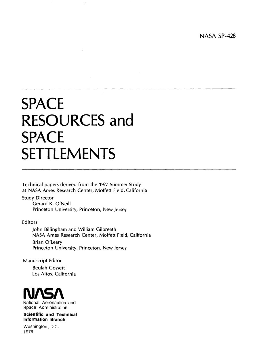 Cover of Space Resources and Space Settlements (NASA SP-428)