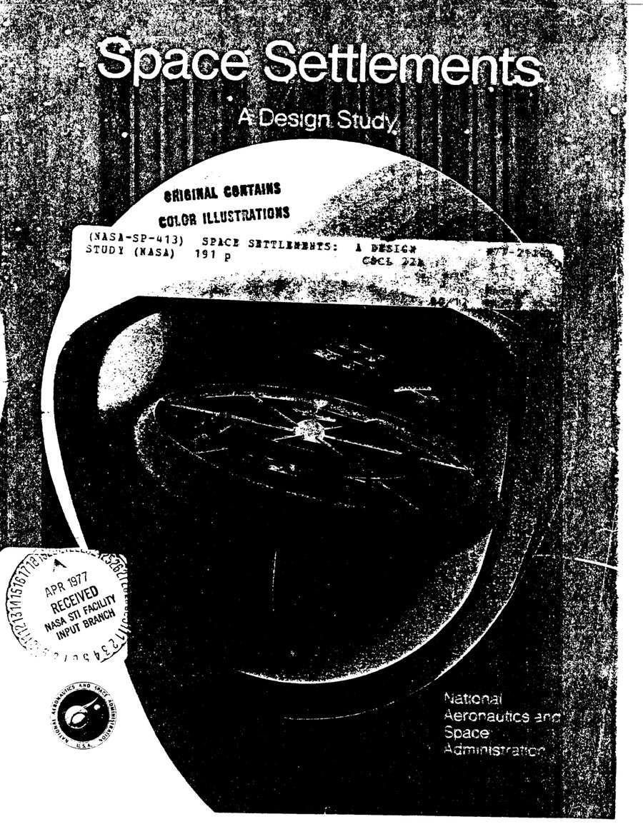 Cover of Space Settlements: A Design Study (NASA SP-413)