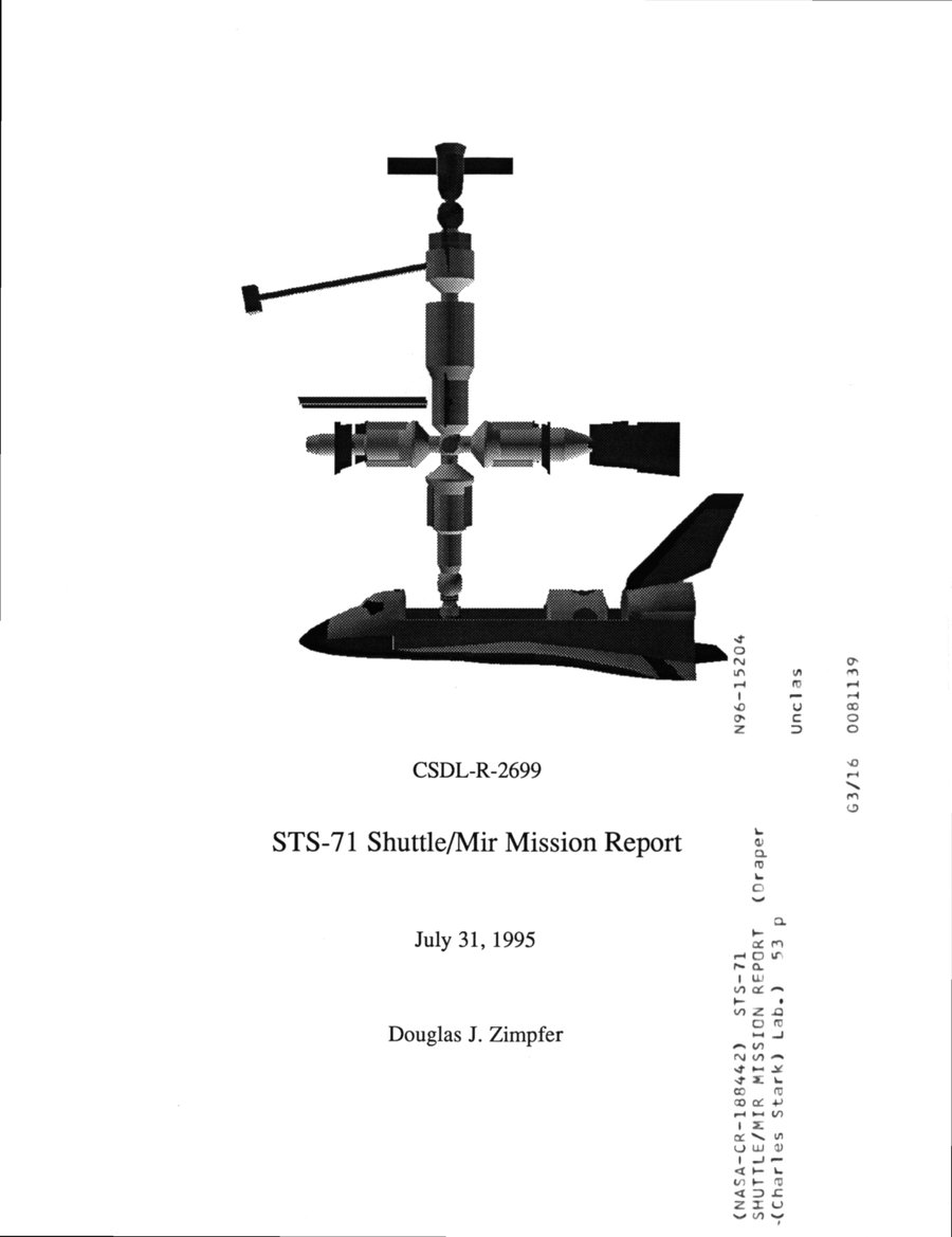 Cover of STS-71 Shuttle/Mir Mission Report