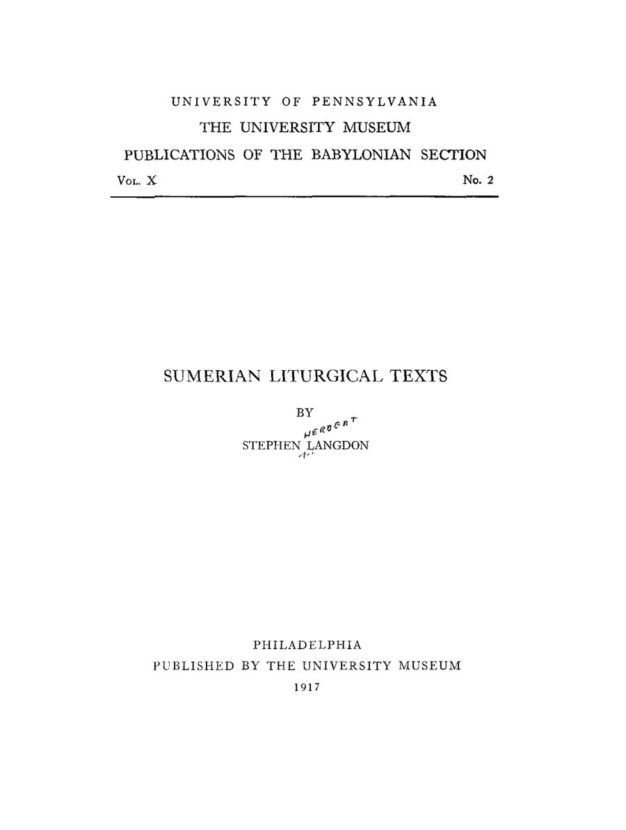 Cover of Sumerian Liturgical Texts (Publications of the Babylonian Section, University of Pennsylvania Museum, Vol. X, No. 2)
