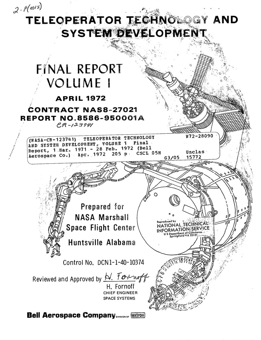 Cover of Teleoperator Technology and System Development, Volume 1