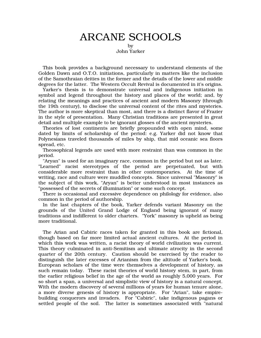 Cover of The Arcane Schools
