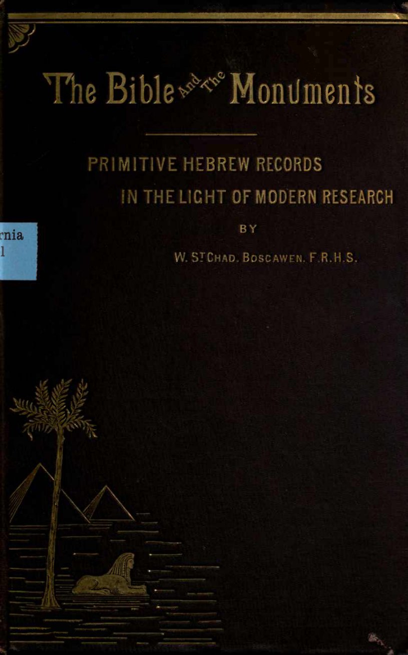 Cover of The Bible and the Monuments