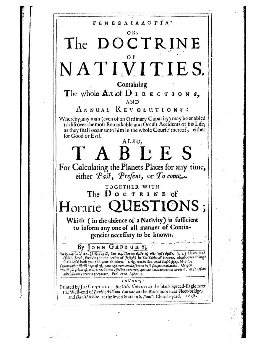 Cover of The Doctrine of Nativities and Horary Questions