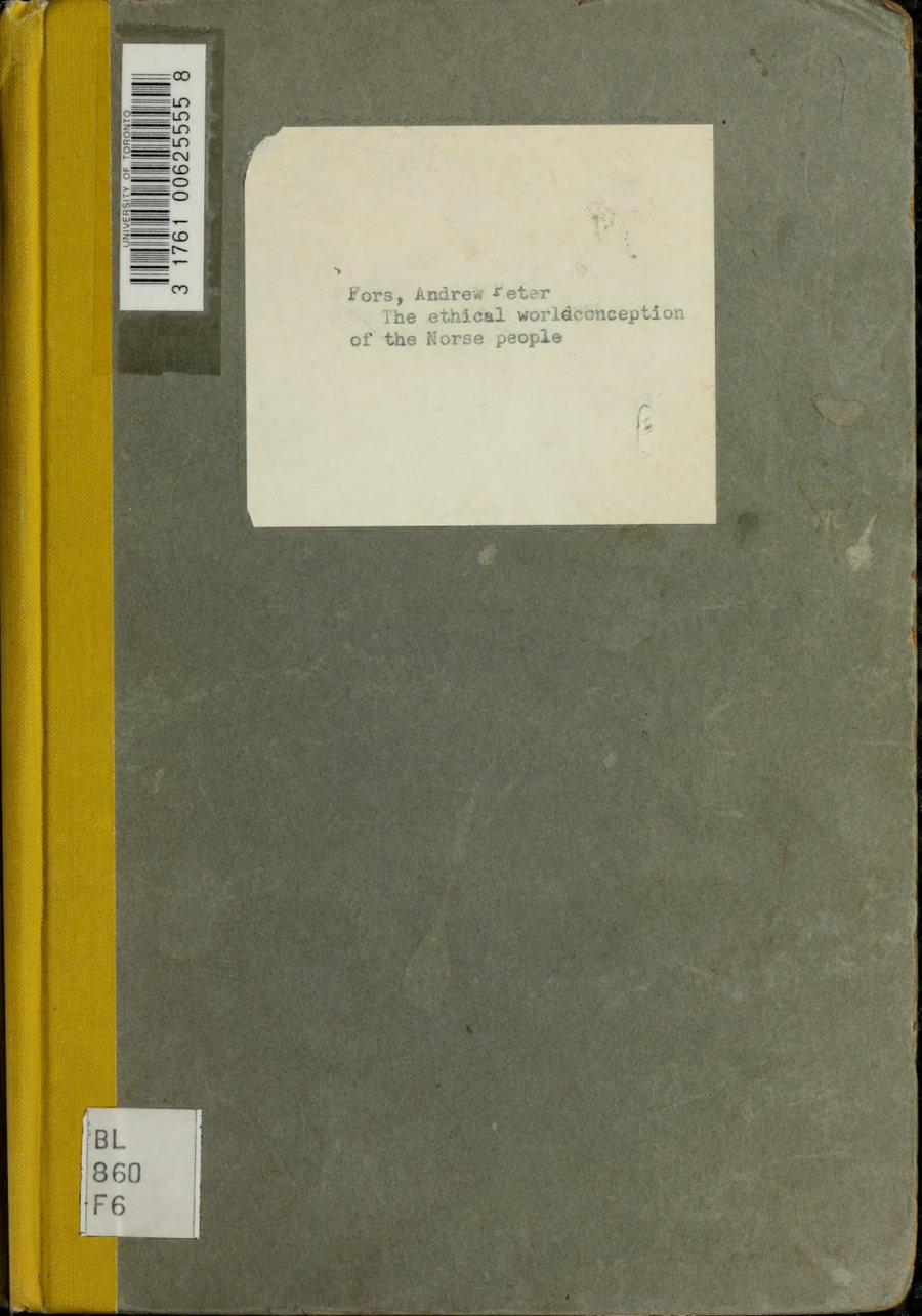 Cover of The Ethical World-Conception of the Norse People