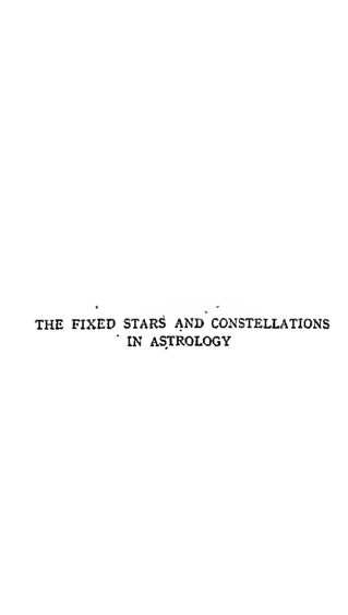 Cover of The Fixed Stars and Constellations in Astrology