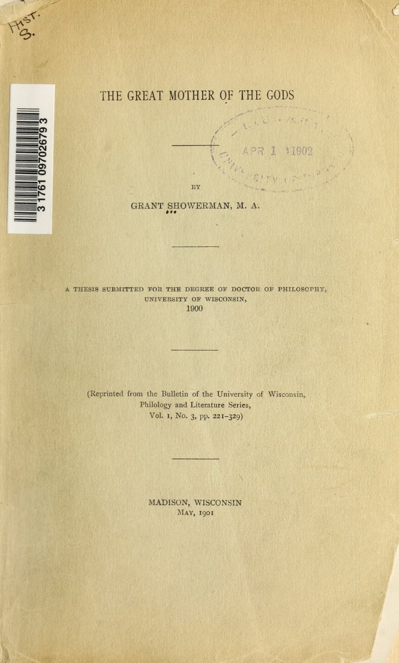 Cover of The Great Mother of the Gods