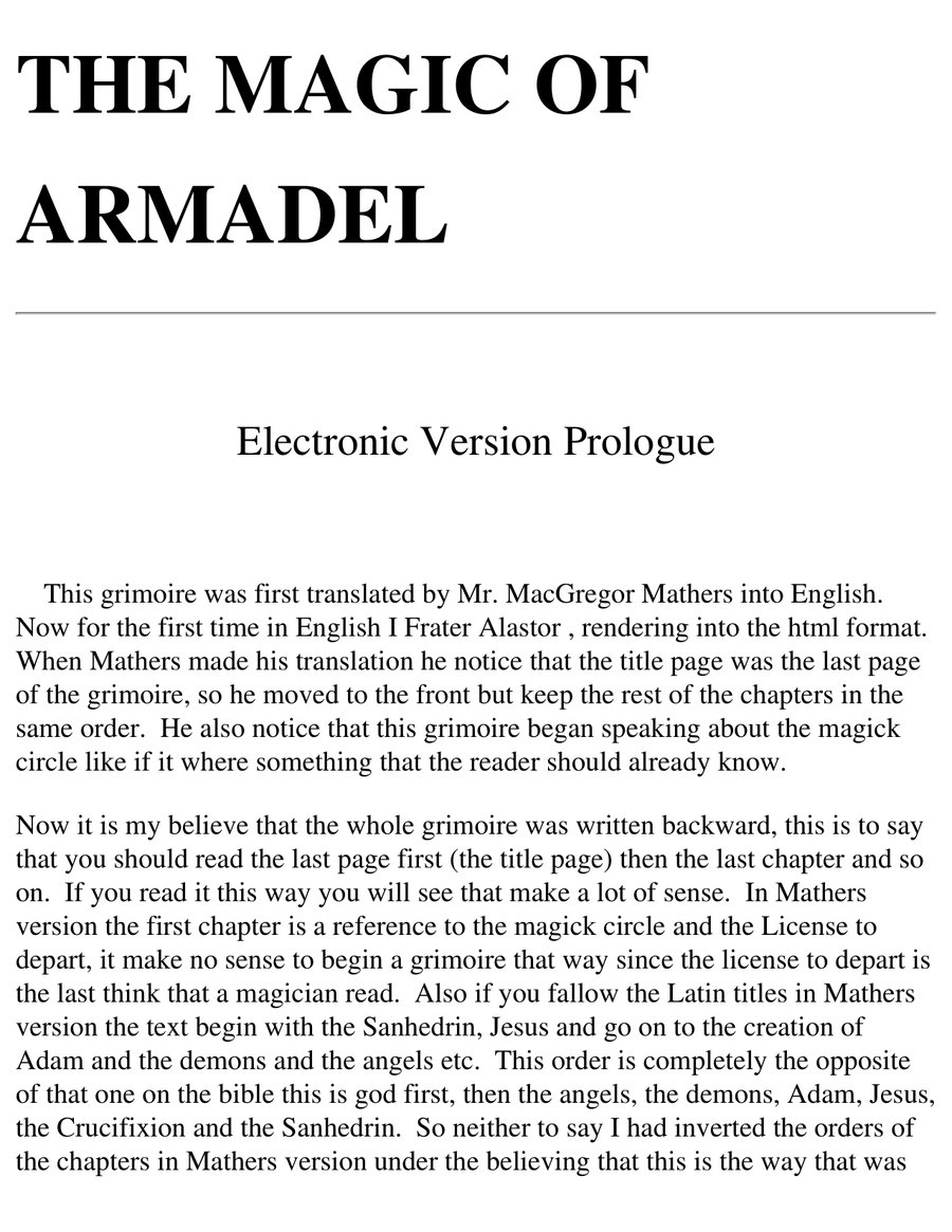 Cover of The Grimoire of Armadel