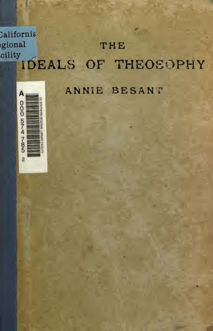 Cover of The Ideals of Theosophy