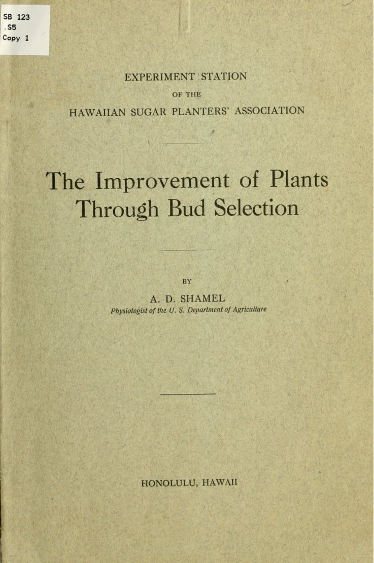Cover of The Improvement of Plants through Bud Selection