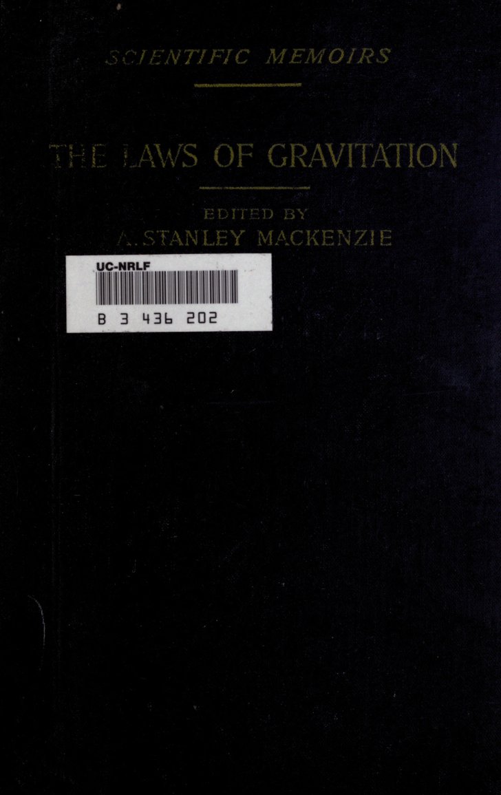 Cover of The Laws of Gravitation: Memoirs by Newton, Bouguer and Cavendish