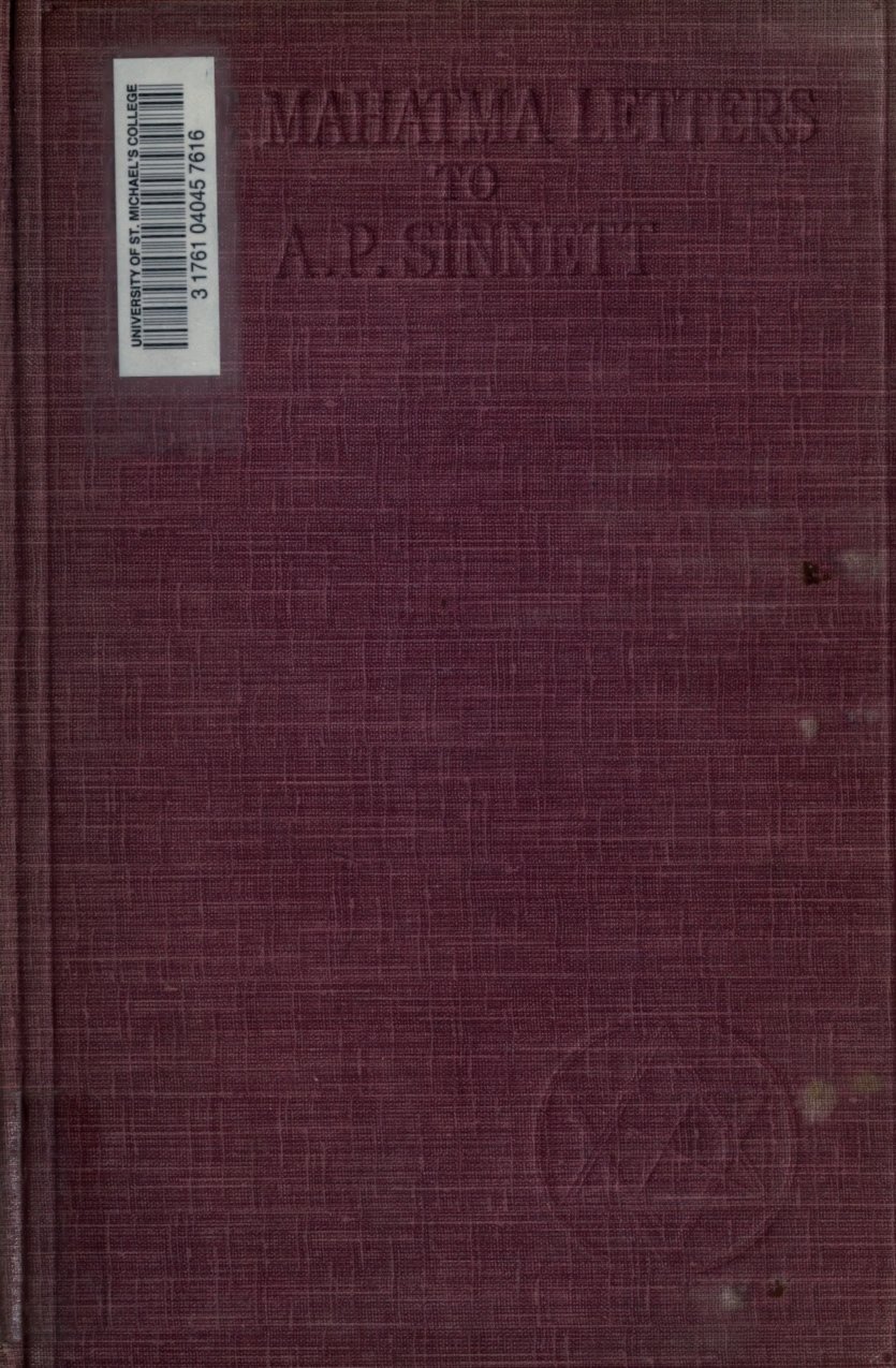 Cover of The Mahatma Letters to A. P. Sinnett