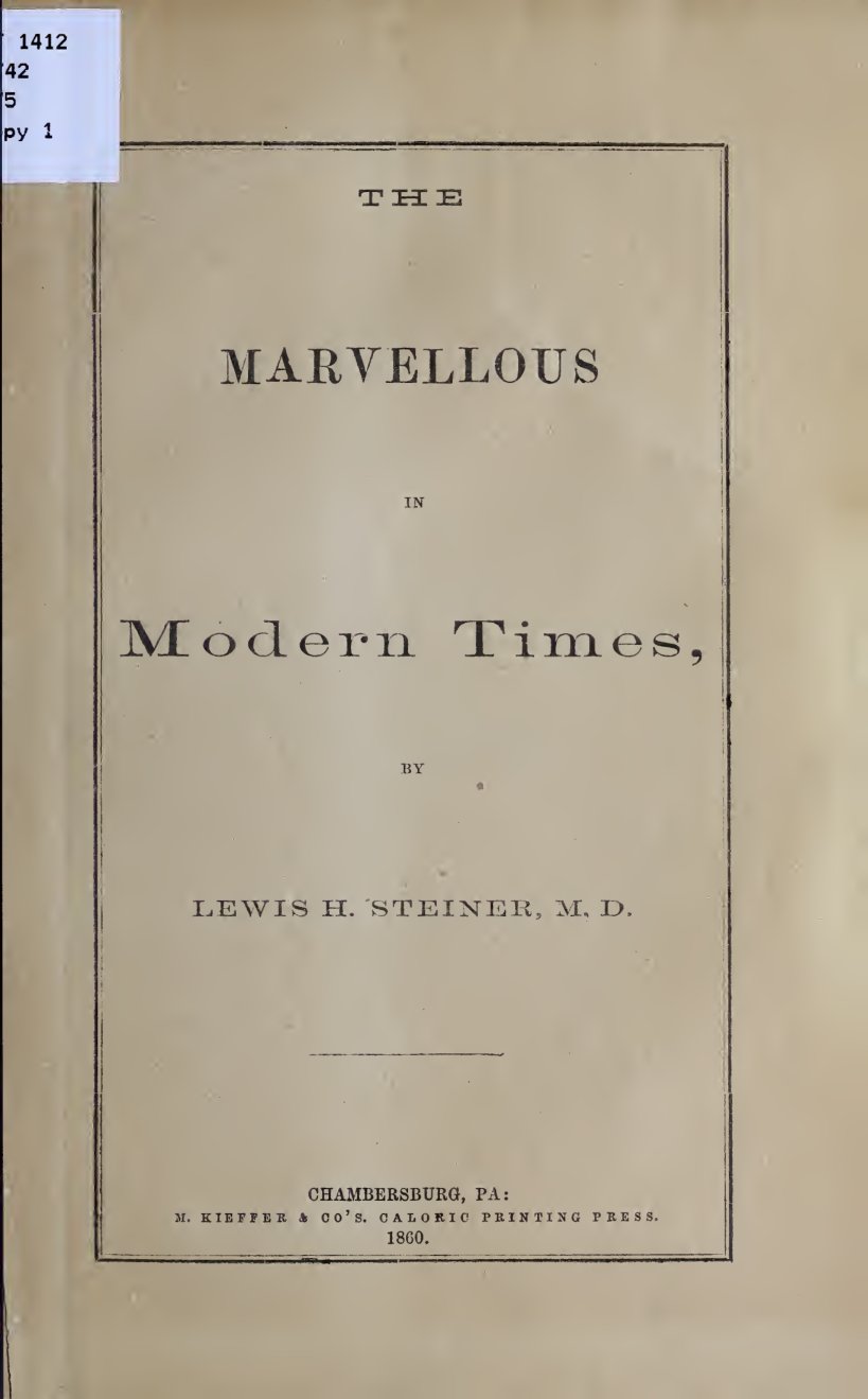 Cover of The Marvellous in Modern Times (Demonomania and Ecstasy)