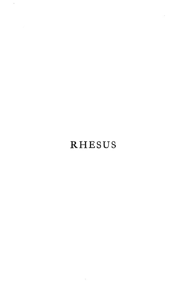 Cover of The Rhesus of Euripides