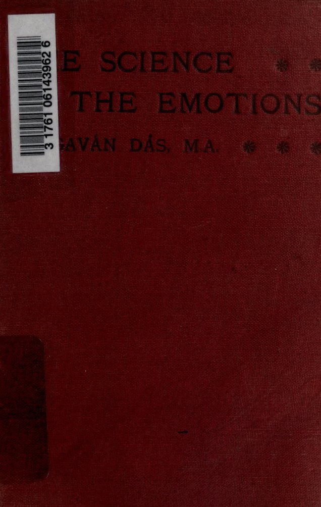 Cover of The Science of the Emotions