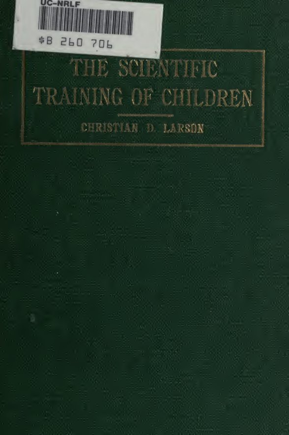 Cover of The Scientific Training of Children