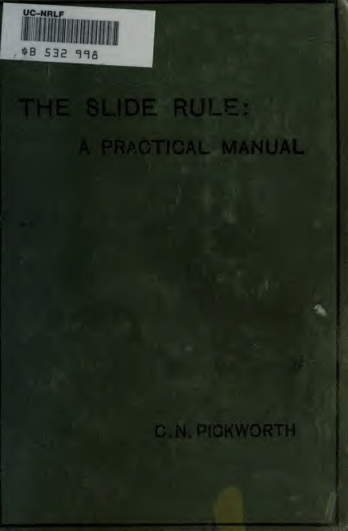 Cover of The Slide Rule: A Practical Manual